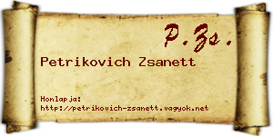 Petrikovich Zsanett névjegykártya
