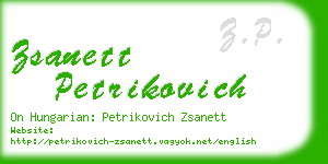 zsanett petrikovich business card